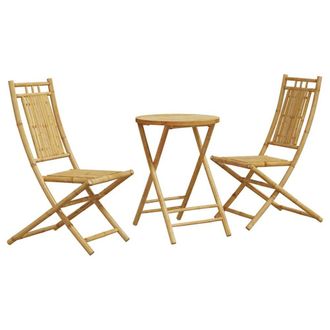 Berkfield Home 3 Piece Bistro Set Bamboo in Brown