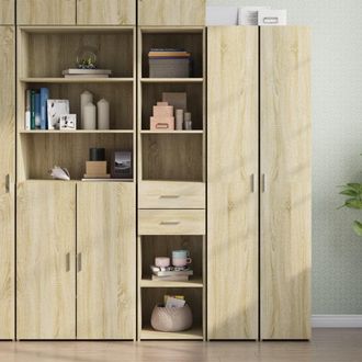 Berkfield Home Highboard Sonoma Oak 40x42.5x185 cm Engineered Wood in Brown