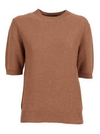 Fabiana Filippi Vimini Sequin Linen Short Top