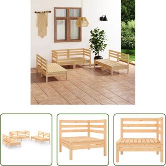 vidaXL vidaXL Divano in legno - Set Divani da Giardino 6 pz in Legno Massello di Pino