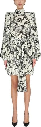 Saint Laurent Kleedjes, Dames, Veelkleurig, M, Polo Neck Front Button On