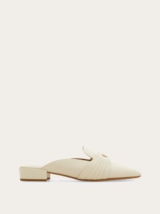 Ferragamo Women Gancini ornament mule White Size 10.5