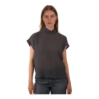 Drykorn Dames, Blouses & Shirts, Grijs, Maat: L Polyamide