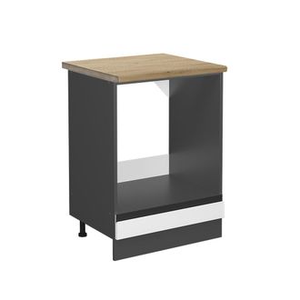 Vicco Armario Para Horno Empotrado R-line, Blanco, 60 Cm, Et Roble