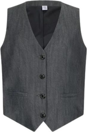 Liu Jo Denim Grootvader Vest met V-hals - Dames - Gillet - Grijs - L - Denim - Kostuums