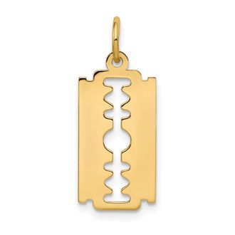 Diamond2Deal 14k Yellow Gold Polished Razor Blade Charm Pendant
