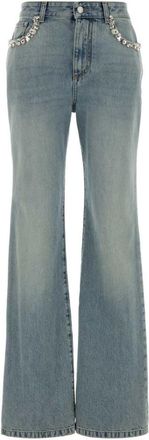 Alexander McQueen Light Blue Regular Mid Rise Jeans