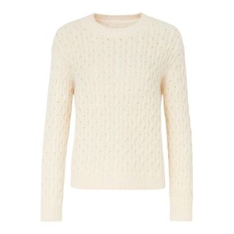 Max Mara Ronde hals Truien - Dames - Ronde hals truien - Beige - L - Wol - Truien & Vesten