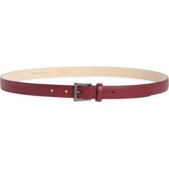 Longchamp Leather Belt in Burgundy at Nordstrom Rack