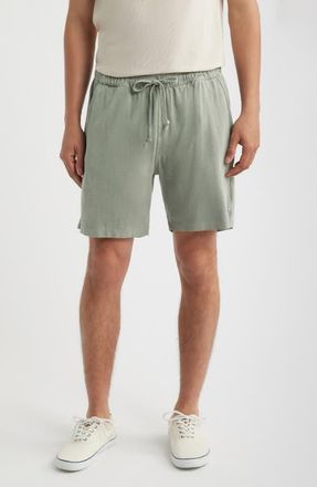 Alex Crane Caza Featherweight Knit Organic Cotton Drawstring Shorts in Riverstone at Nordstrom, Size X-Large