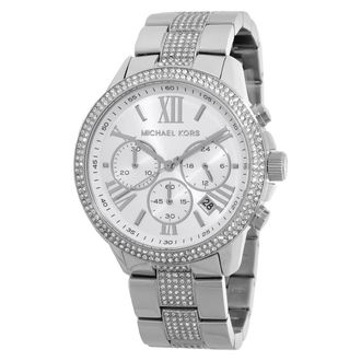 Michael Kors Brynn Chronograph Quartz Crystal Silver Dial Ladies Watch MK7506