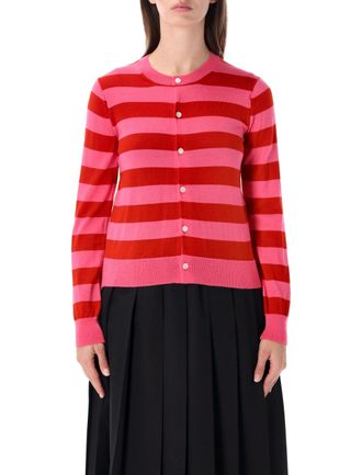 Comme Des Gar&ccedil;ons Stripe Striped Round Neck Cardigan