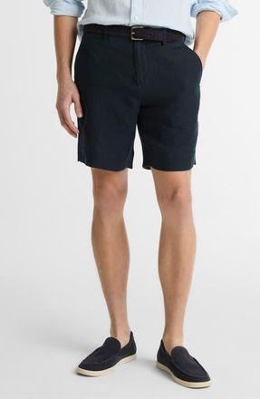 Vince Flat Front Slub Hemp Chino Shorts in Coastal at Nordstrom, Size 38