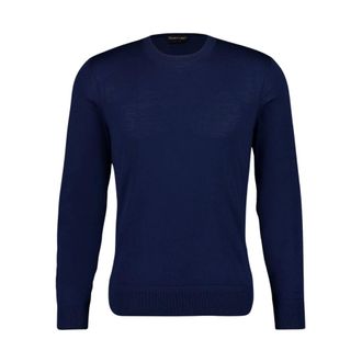 Tom Ford Truien & Vesten, Heren, Blauw, 2Xl, Wol, Fijne Wollen Trui met Ronde Hals