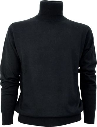 Cashmere Company trui - Heren - Coltruien - Zwart - 3XL - Wol - Truien & Vesten