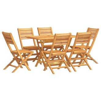 vidaXL Juego De Comedor De Jard&iacute;n 7 Piezas Madera Maciza De Teca Vidaxl