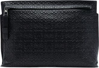 Loewe Pre-owned Loewe Embossed Anagram Leather Repeat T Clutch Ladies 261503