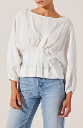 ASTR the Label Ciara Pleated Top in Off White at Nordstrom Rack, Size X-Small