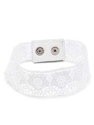 Manokhi lace choker necklace - women - Leather/Polyester - One Size - White