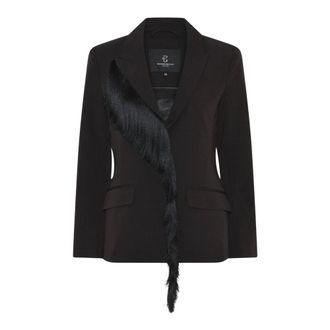 Bruuns Bazaar Hypha BB Fridaia Blazer - Dames - Jassen - Zwart - Maat: XL Leer
