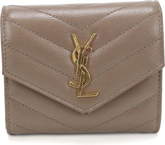 Saint Laurent Brown Leather Wallet (Tri-Fold) (Pre-Owned)