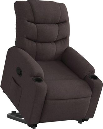 vidaXL Sill&oacute;n Reclinable Elevable Tela Marr&oacute;n Oscuro Vidaxl