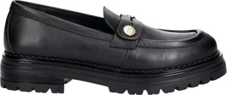Elisabetta Franchi Nappa Leren Loafers - Dames - Loafers - Zwart - 36 EU - Leer - Schoenen