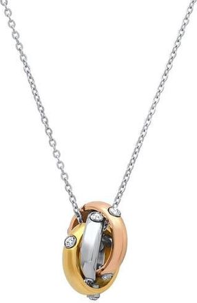 Steeltime HMY JEWELRY Tri-Tone Ring Necklace in Tri Tone at Nordstrom Rack
