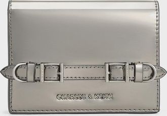 Charles & Keith Sloane Metallic Chain-Handle Wallet