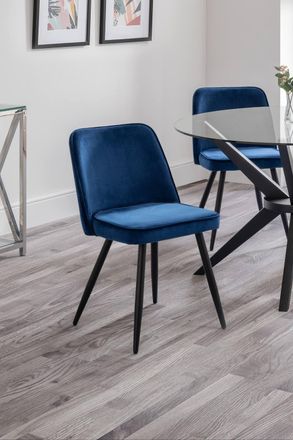 Julian Bowen Burgess Upholstered Dining Chair (Set of 2) in Blue