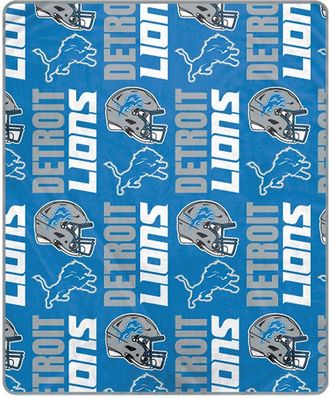 Pegasus Sports Detroit Lions Nfl Team All-Over Logo Soft Fleece Throw