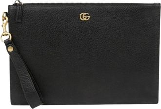 Gucci Pre-owned Clutches, female, Black, Size: ONE SIZE Pre-owned GG Marmont Pouch
