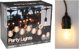 Progarden Party Light 20led Guirnalda Luminosa Negra 9,5m