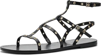Cinq &agrave; Sept Ariella Strappy Grommet Sandals Womens Sandals Black : 10.5 M, Leather