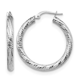 Diamond2Deal 10K Gold Round Shape Hoop Earrings
