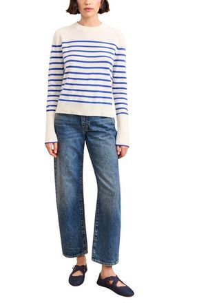 La Ligne Lean Lines Sweater in Cream/cobalt at Nordstrom, Size X-Small