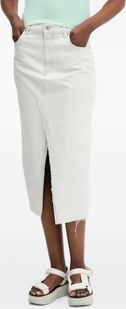 HUGO BOSS Gonna denim con spacco - Bianco