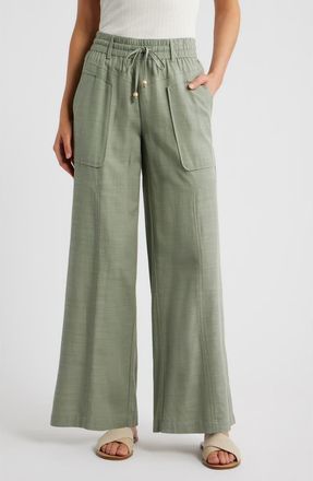 Wit & Wisdom Skyrise Wide Leg Pants in Loden Green at Nordstrom, Size X-Large P