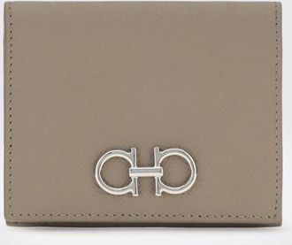 Ferragamo Portafoglio bifold Gancini in pelle di vitello a grana