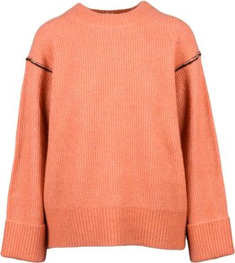 A|X Armani Exchange Maglione Cannettato - Dames - Ronde hals truien - Roze - S - Wol - Truien & Vesten