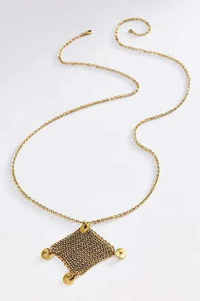 Alemais Atomic Chain Disc Pendant Necklace