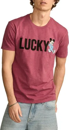 Lucky Brand x Disney Mickey & Friends Lucky T-Shirt in Dry Rose at Nordstrom, Size Large
