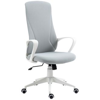 Vinsetto High-Back Home Office Chair Height Adjustable Elastic Desk Chair Grey | TJ Hughes