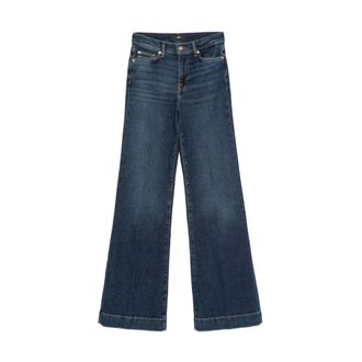 7 For All Mankind Jeans de pernera ancha con aplicaci&oacute;n - Jeans - Mujer - Azul - W25