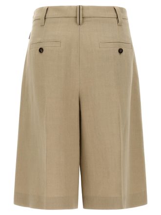 Brunello Cucinelli Womens Beige Viscose Bermuda Shorts