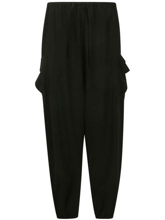 Yohji Yamamoto tapered-leg cargo trousers - women - Fabric - 2 - Black