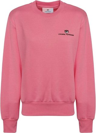 Chiara Ferragni Katoenen sweatshirt met logo - Dames - Sweatshirts - Roze - 2XS - Katoen - Hoodies & sweatvesten