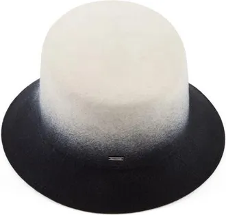 Eugenia Kim Ruby Gradient Wool Asymmetric Bucket Hat in Winter White/Black at Nordstrom