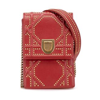 Dior Pre-owned Studded Flap Bag - Dames - Pre-owned - Rood - Maat: ONE Size