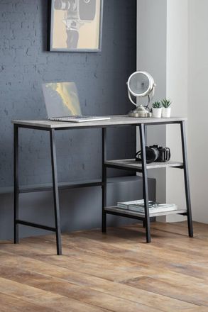 Julian Bowen Staten Desk with Shelves in Light Grey